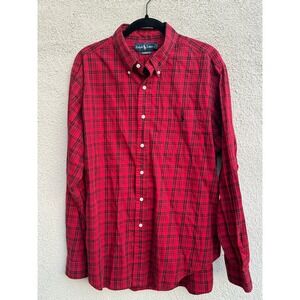 Ralph Lauren Men’s XL Red Plaid Classic Fit Button Down Shirt